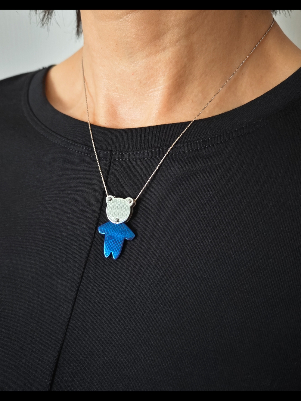 Silver/Blue Bear Pendant